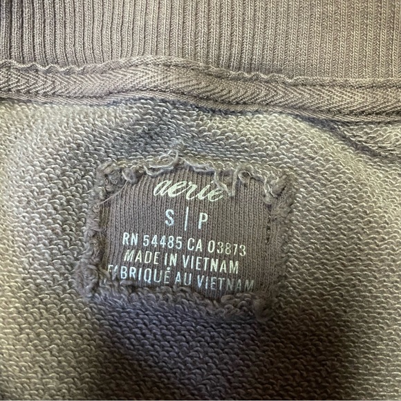 Aerie Crewneck Long Sleeve Exposed Seam Oversized Sweatshirt Brown Size Small - Picture 2 of 9